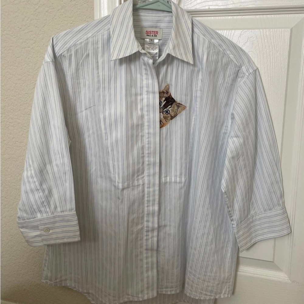 Paul and Joe Sister Cat Strip Shirt
